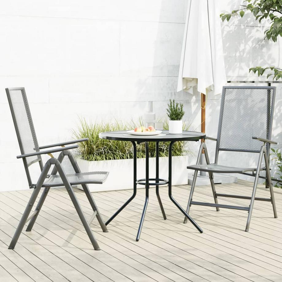 VidaXL Ensemble de chaises de jardin acier  
