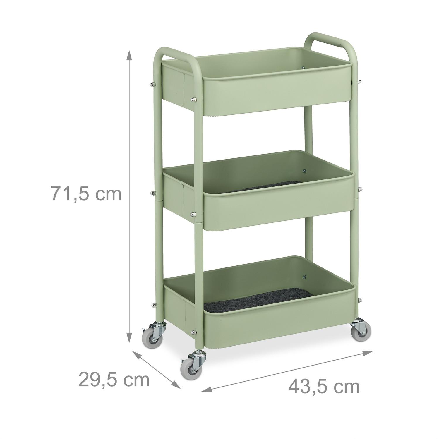 Northix Carrello con 3 ripiani  