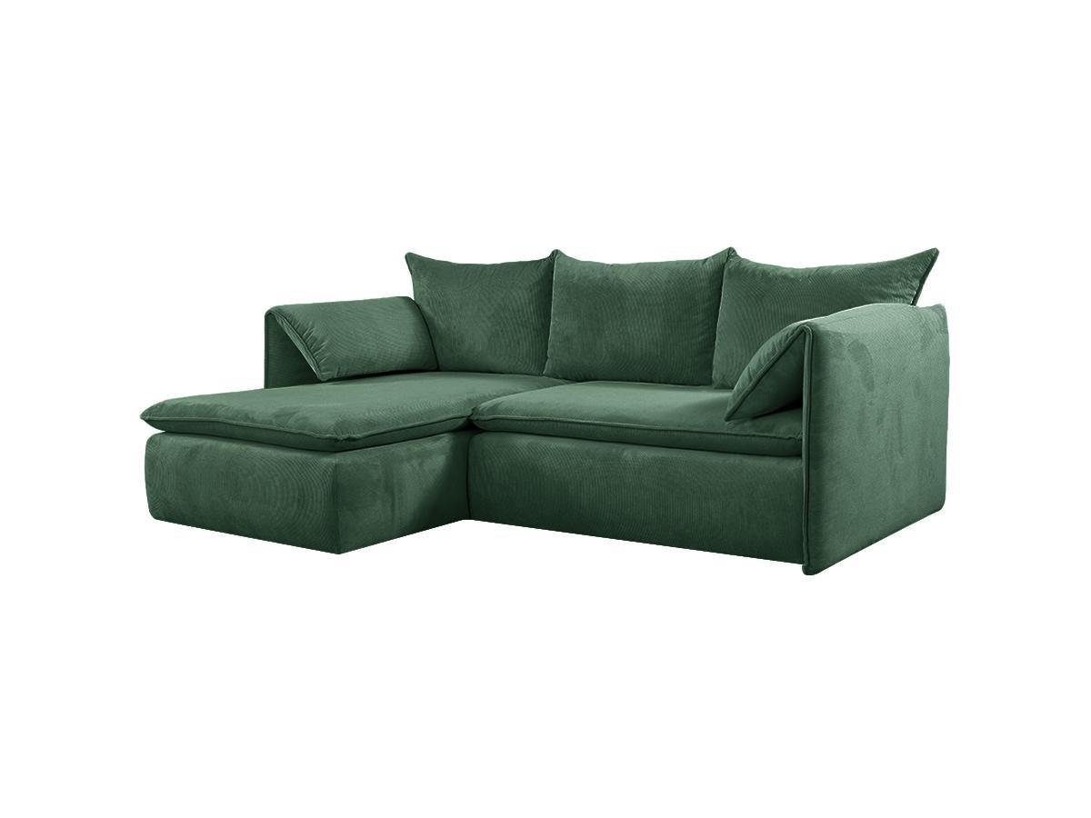 PASCAL MORABITO Ecksofa mit Schlaffunktion - Ecke links - Cord - Grün - TEODORA  