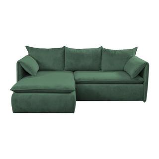 PASCAL MORABITO Ecksofa mit Schlaffunktion - Ecke links - Cord - Grün - TEODORA  