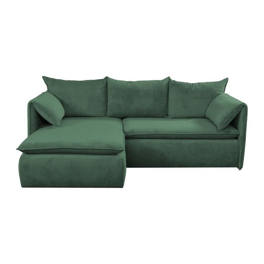 PASCAL MORABITO Ecksofa mit Schlaffunktion - Ecke links - Cord - Grün - TEODORA  