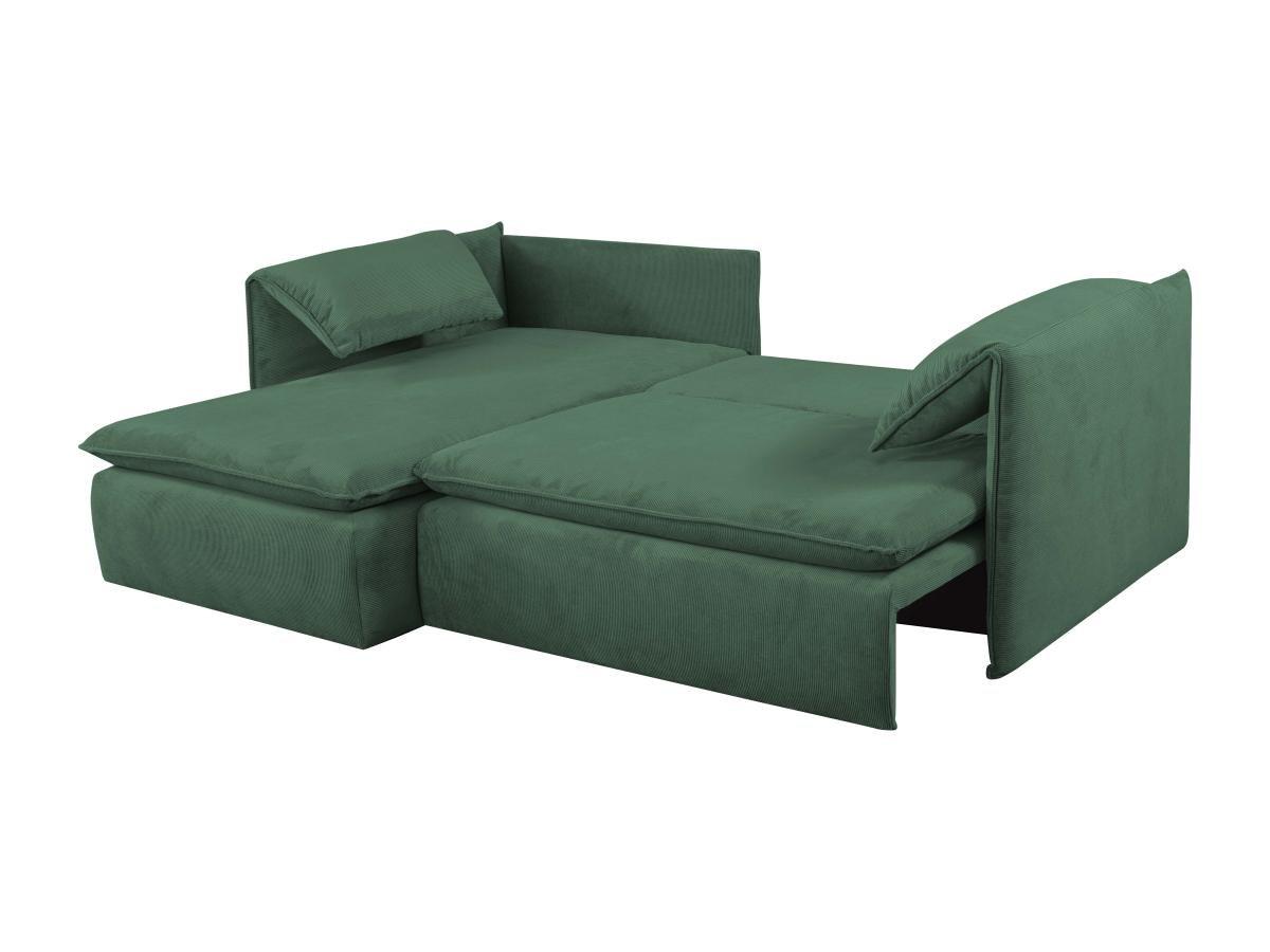 PASCAL MORABITO Ecksofa mit Schlaffunktion - Ecke links - Cord - Grün - TEODORA  