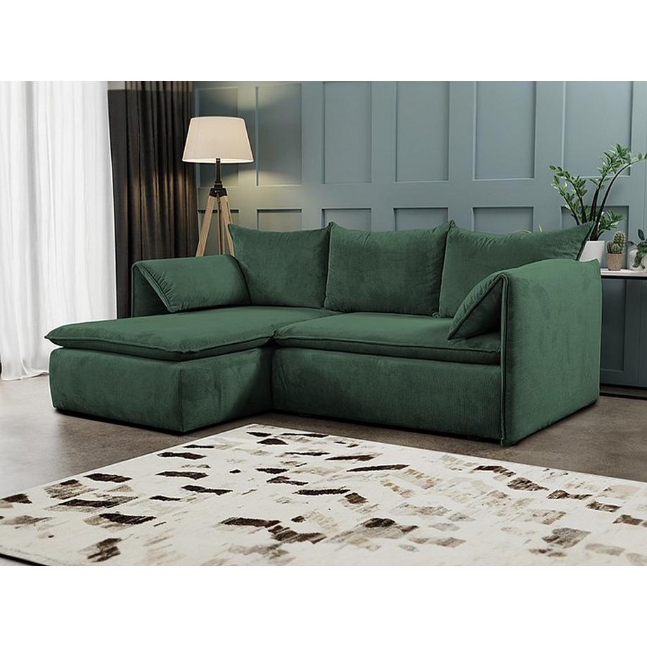 PASCAL MORABITO Ecksofa mit Schlaffunktion - Ecke links - Cord - Grün - TEODORA  