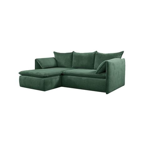 PASCAL MORABITO Ecksofa mit Schlaffunktion - Ecke links - Cord - Grün - TEODORA  