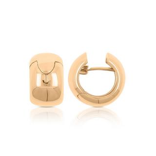 MUAU Schmuck  Creolen Rotgold 750 Scharnier bombiert 17x11mm 