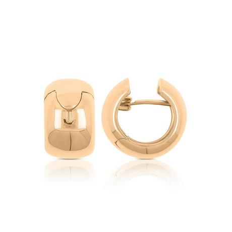 MUAU Schmuck  Creolen Rotgold 750 Scharnier bombiert 17x11mm 