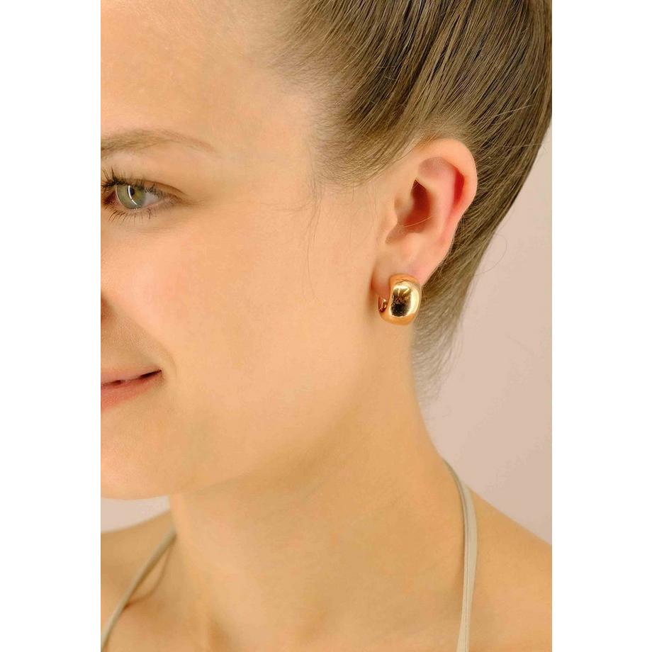 MUAU Schmuck  Charnière créole en or rose 750 cambrée 17x11mm 