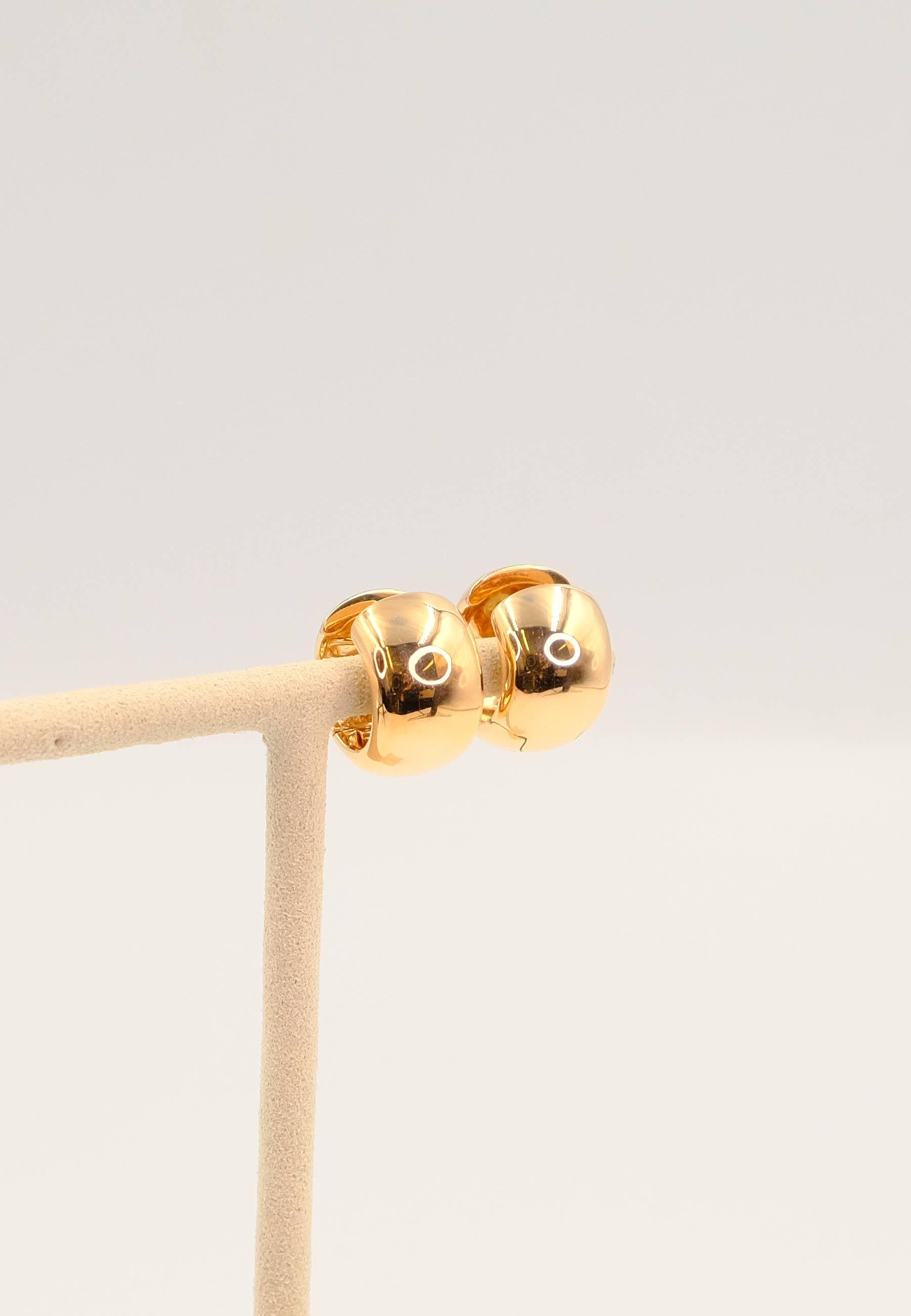 MUAU Schmuck  Creolen Rotgold 750 Scharnier bombiert 17x11mm 