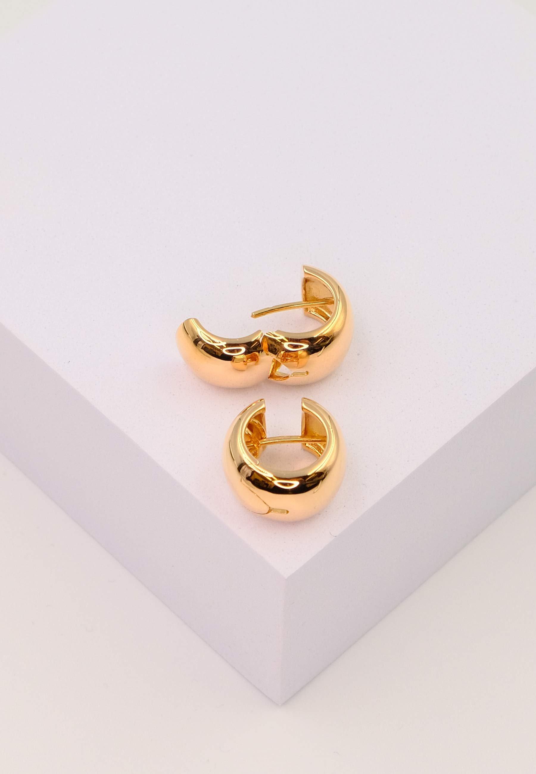 MUAU Schmuck  Creolen Rotgold 750 Scharnier bombiert 17x11mm 