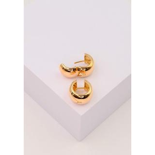 MUAU Schmuck  Creolen Rotgold 750 Scharnier bombiert 17x11mm 