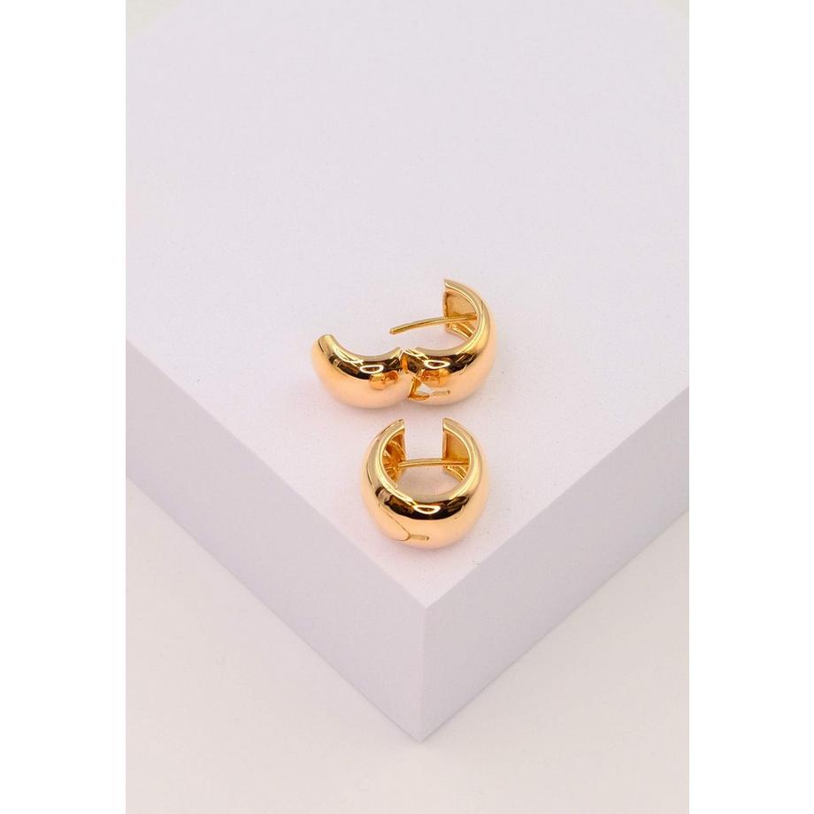 MUAU Schmuck  Charnière créole en or rose 750 cambrée 17x11mm 