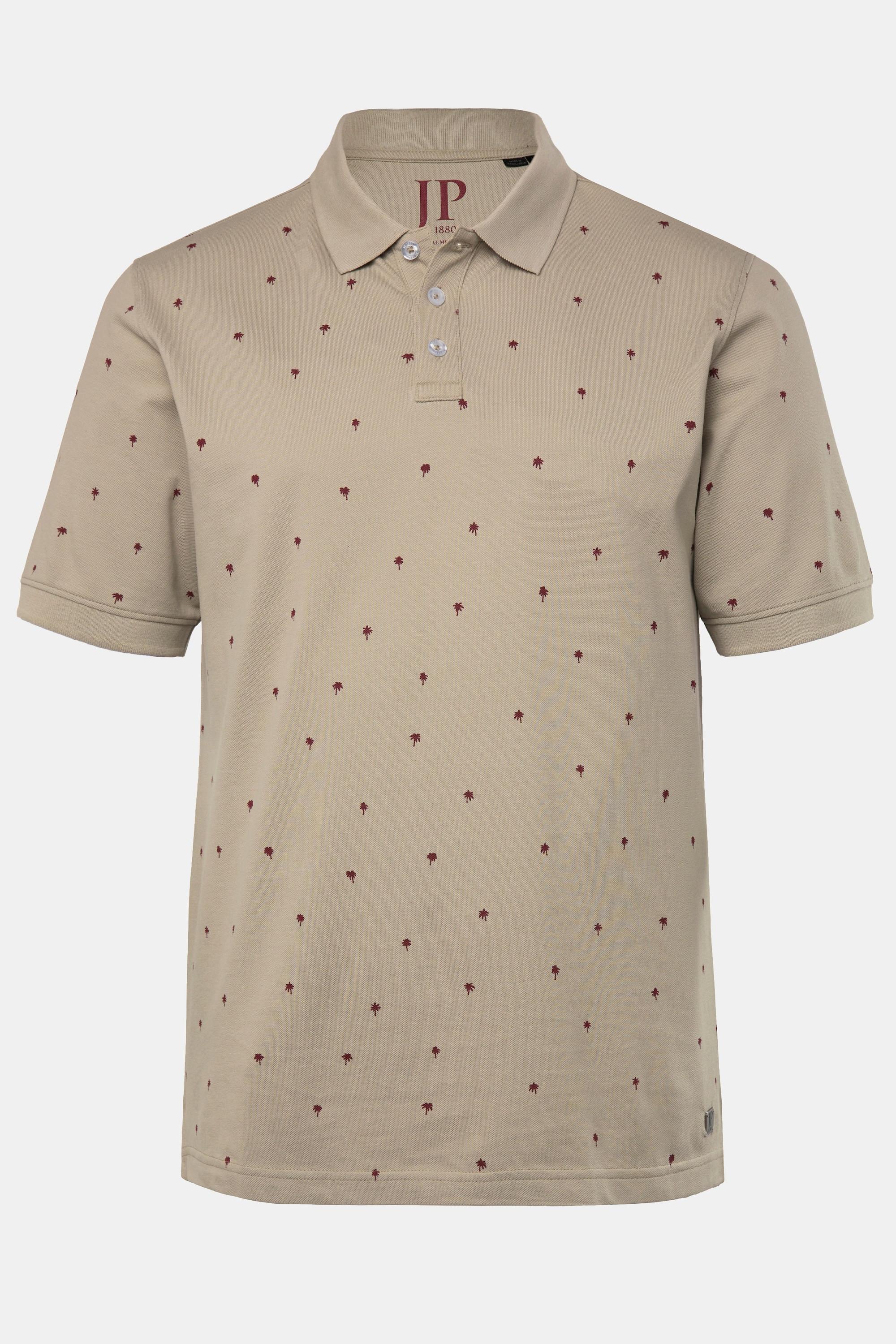 JP1880  Maglia polo di piqué con mezze maniche e stampa minimalista, fino alla tg. 8XL 