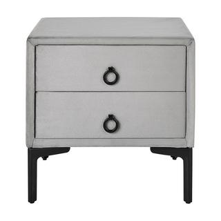Beliani Comodino 2 cassetti en Velluto Glamour SEZANNE  
