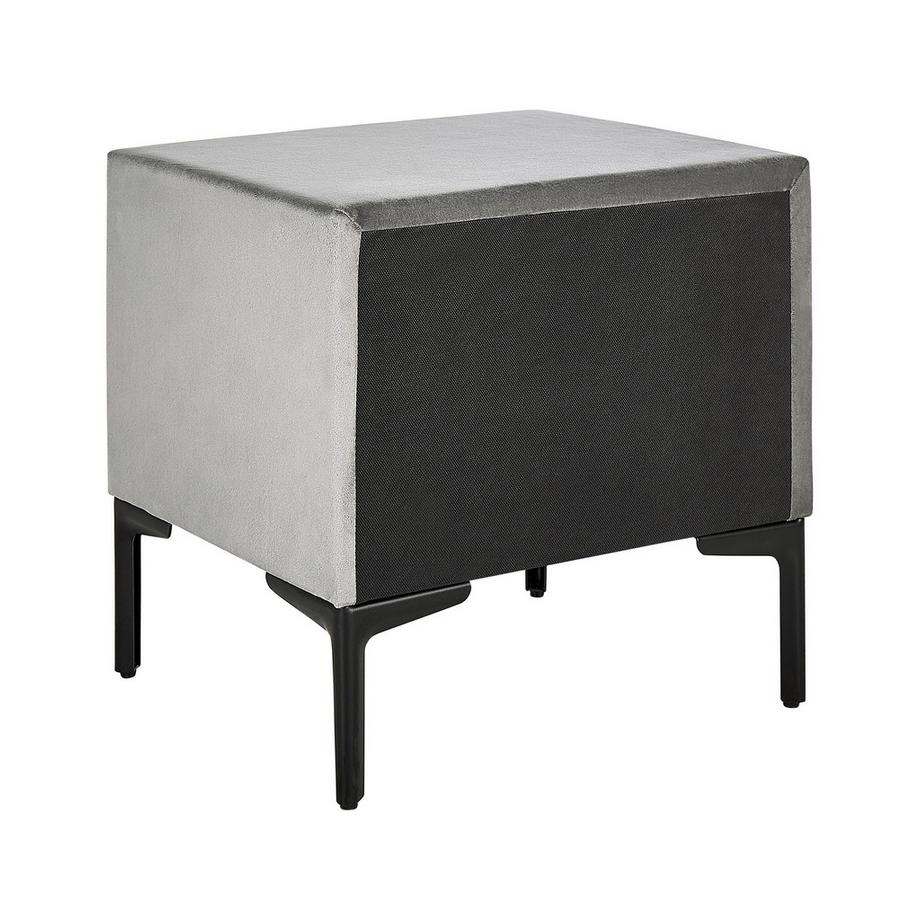 Beliani Nachttisch mit 2 Schubladen aus Samtstoff Glamourös SEZANNE  