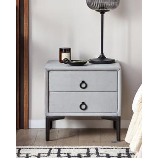 Beliani Comodino 2 cassetti en Velluto Glamour SEZANNE  