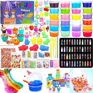 Activity-board  Set de slime, faites votre propre slime avec 24 couleurs de cristal, slime pailleté, slime charms glitter powder 