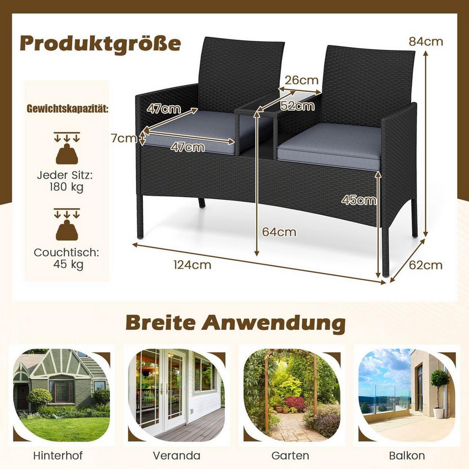 Northix Ensemble de canapé d'extérieur avec table  