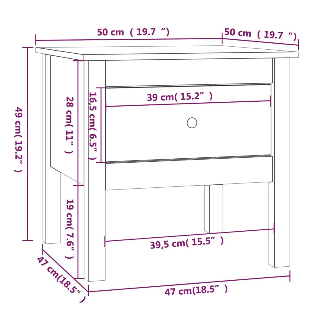 VidaXL Table d'appoint pine wood  