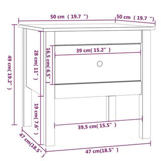 VidaXL tavolino Pine Wood  