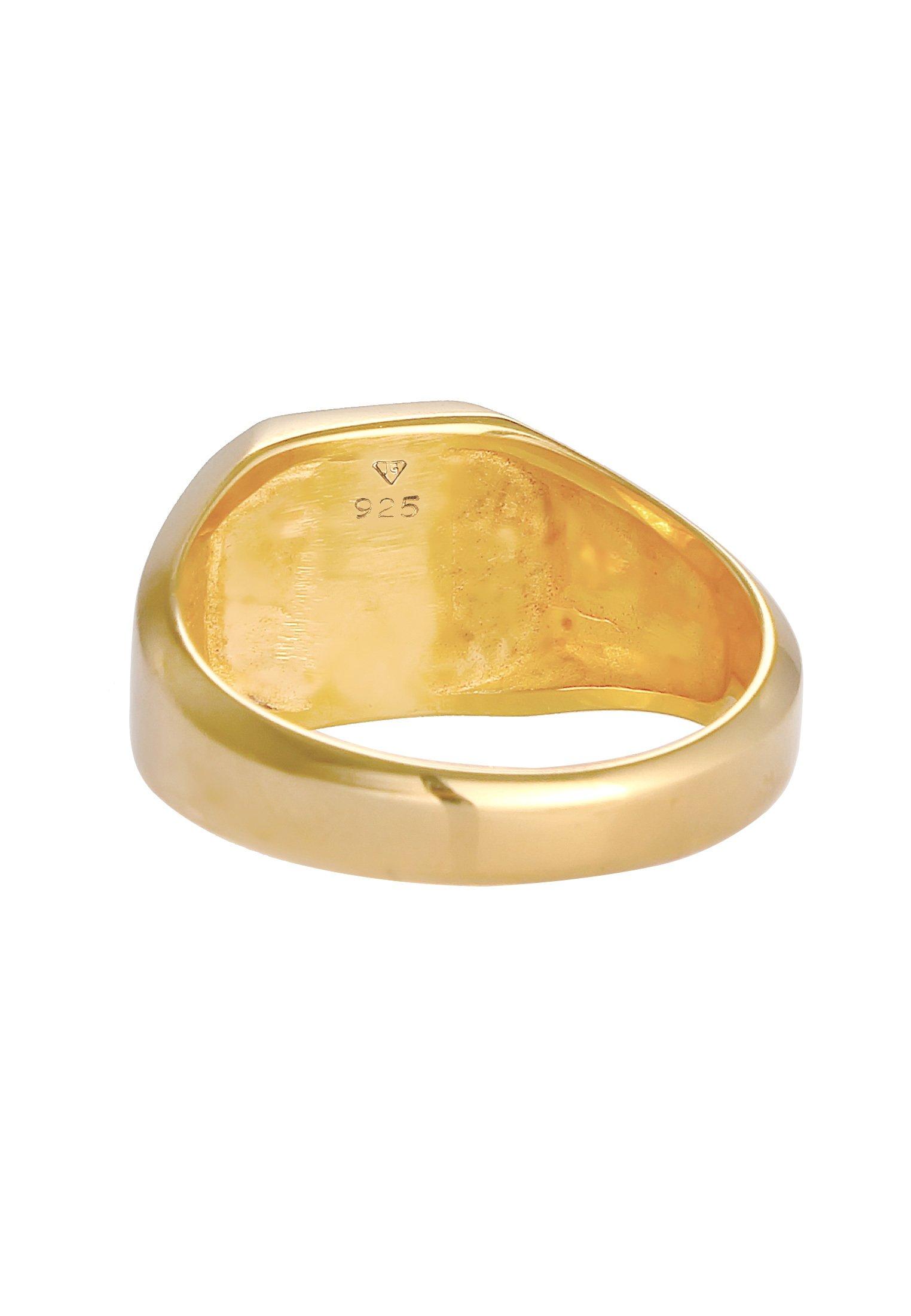 Kuzzoi  Ring  Siegelring Emaille Schwarz Basic 