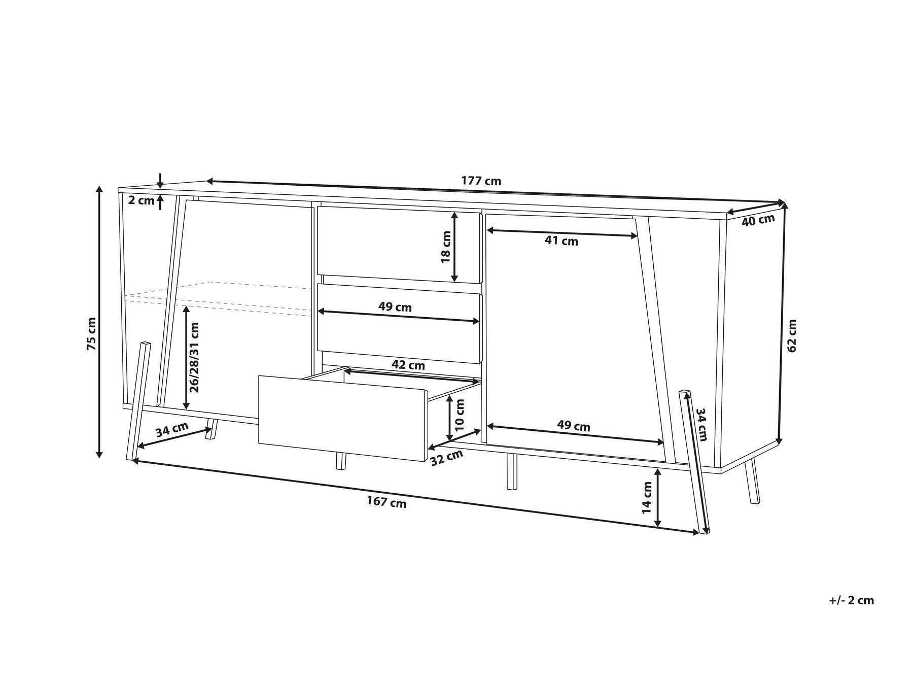 Beliani Sideboard aus Spanplatte Modern BLACKPOOL  