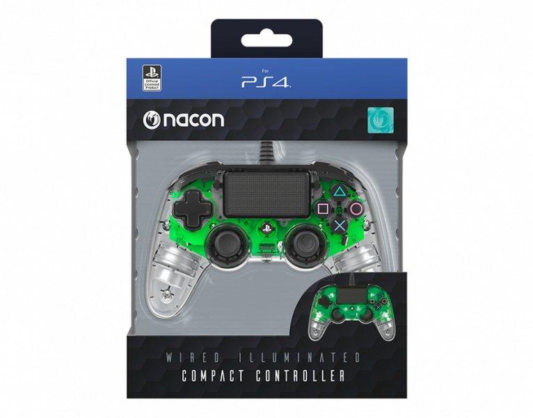 nacon  PS4OFCPADCLGREEN Gaming-Controller Grün, Transparent USB Gamepad Analog / Digital PC, PlayStation 4 