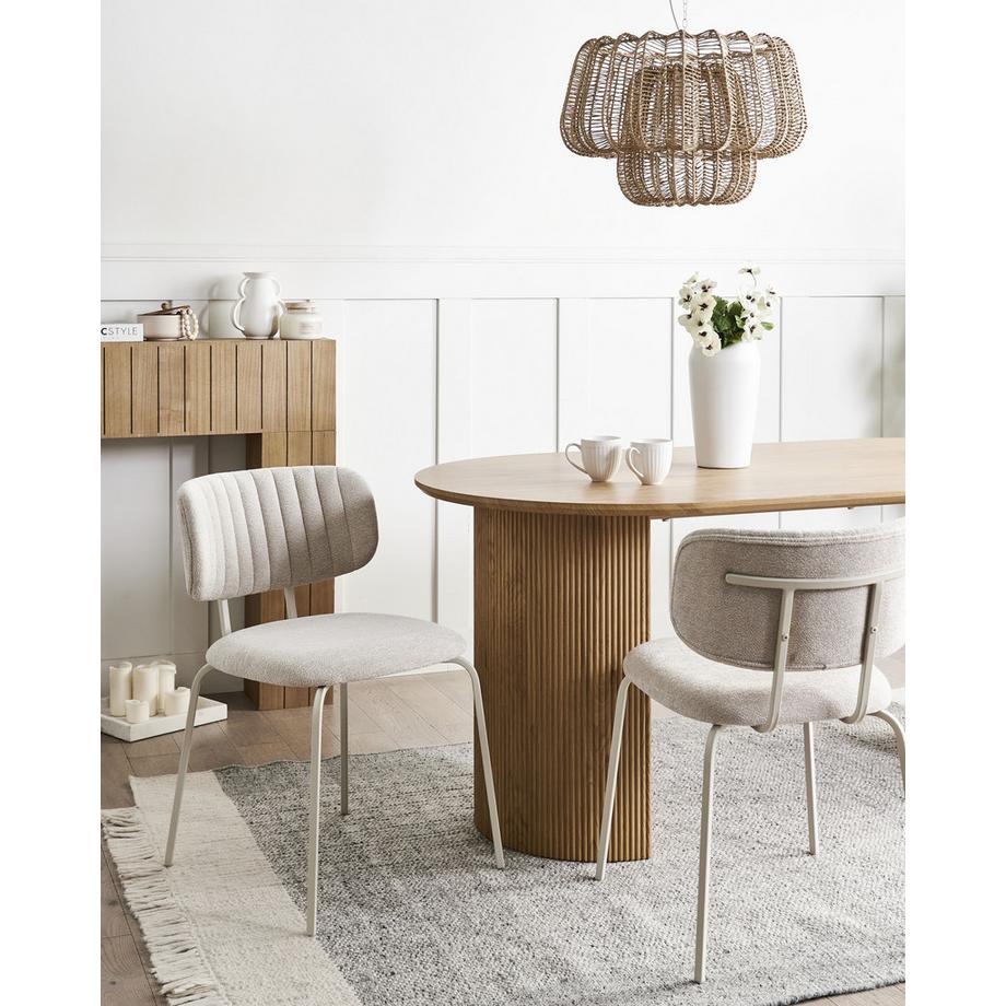 Beliani Set di 2 sedie da pranzo en Ciniglia Retrò IRINS  