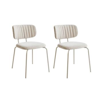 Lot de 2 chaises de salle à manger en Tissu chenille Rétro IRINS