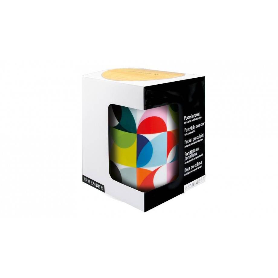 Remember  Boîte en porcelaine Solena avec couvercle en bambou 