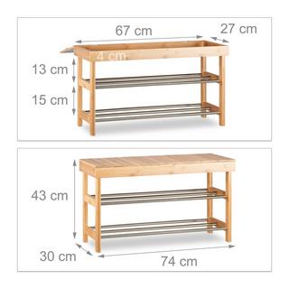 B2X Scarpiera in bambù con seduta  