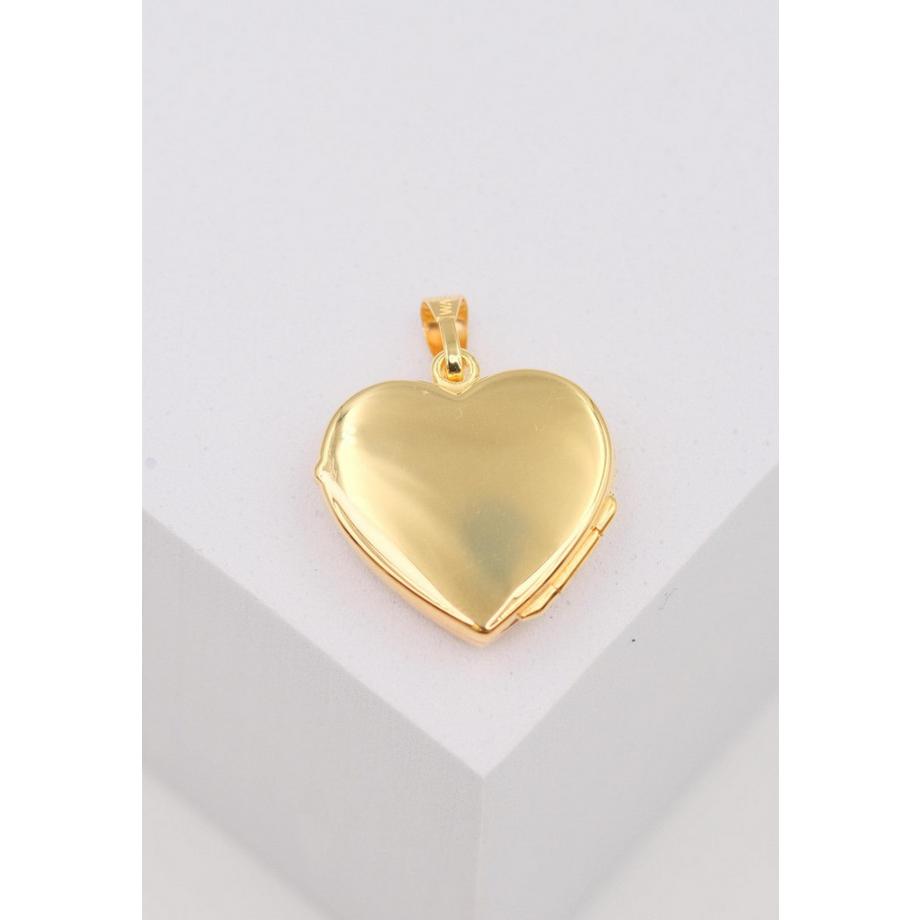 MUAU Schmuck  Anhänger Medaillon Bicolor Gelb-/Weissgold 750 Herz 23x18mm 