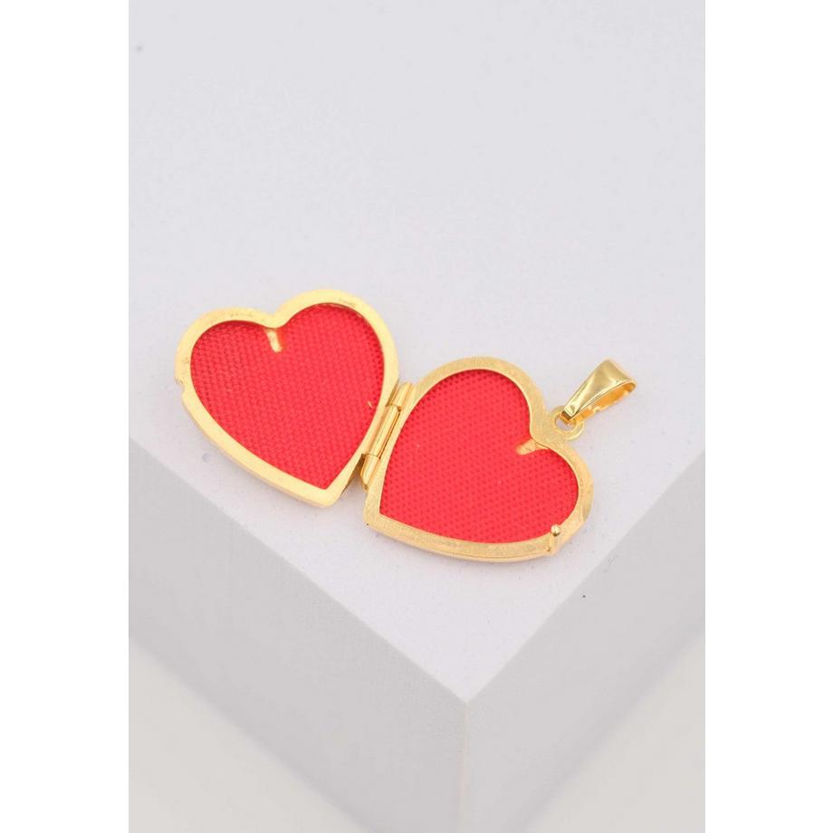 MUAU Schmuck  Anhänger Medaillon Bicolor Gelb-/Weissgold 750 Herz 23x18mm 