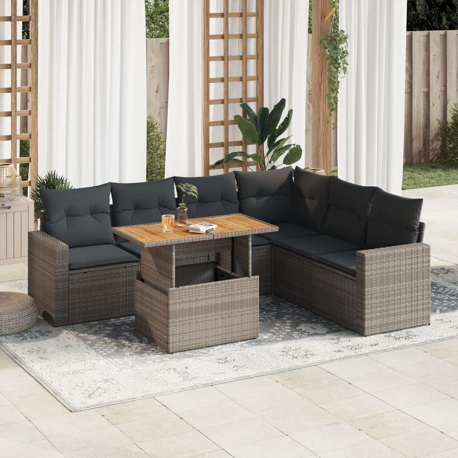 VidaXL set di divani da giardino Polirattan  