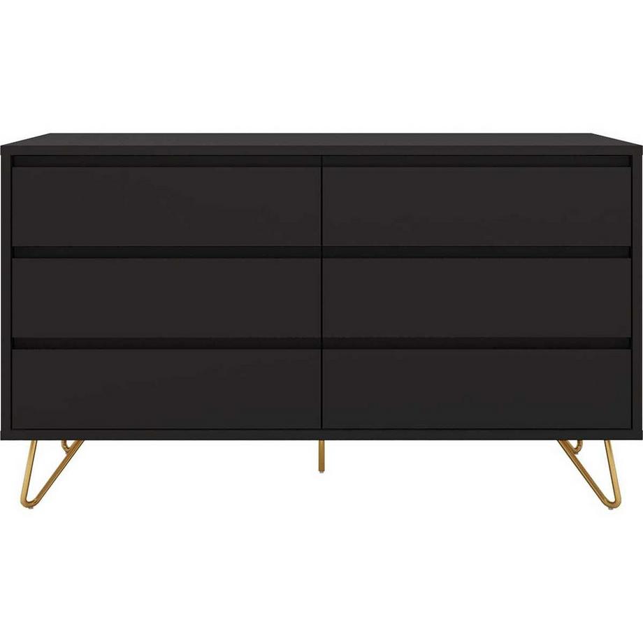 Commode Large 6 tiroirs gris