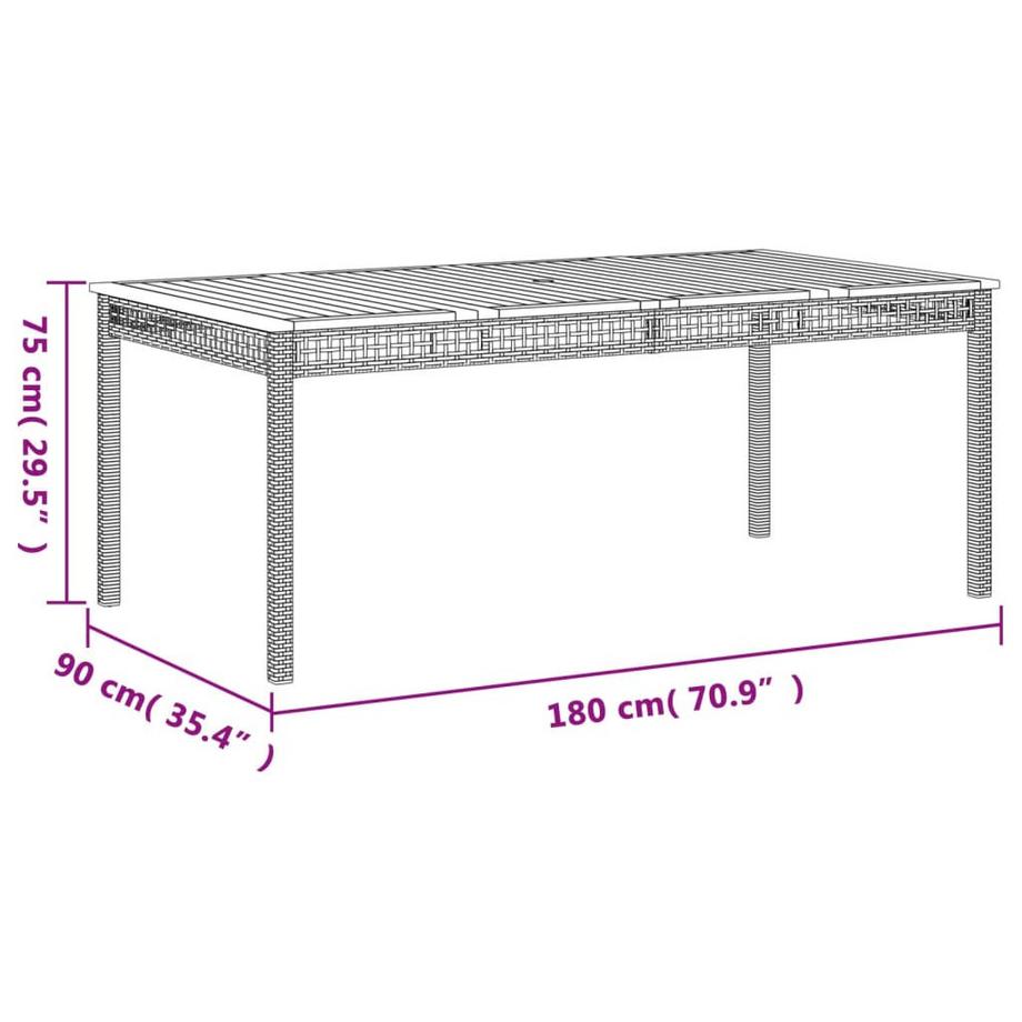 VidaXL Gartentisch poly-rattan  