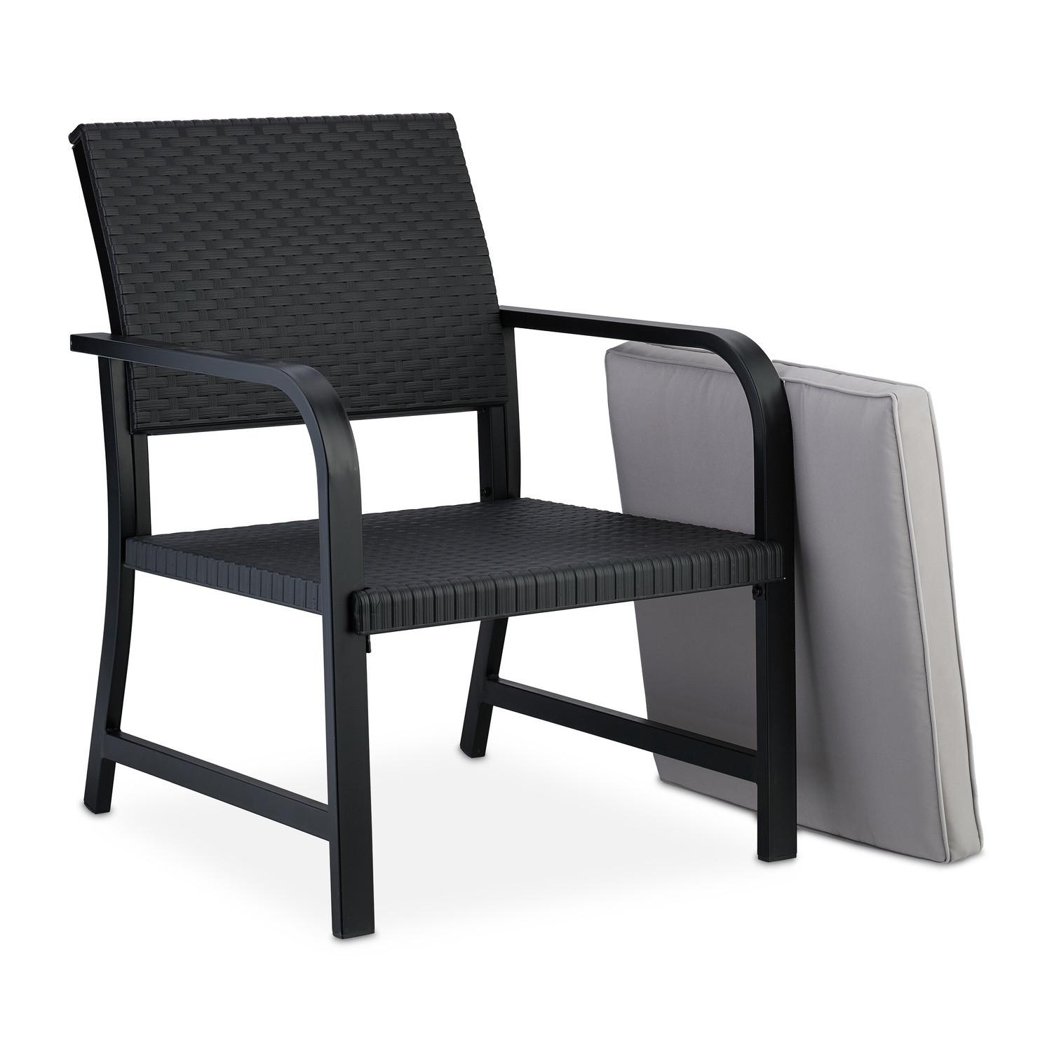 Northio Set di mobili da balcone da 3 pezzi in effetto rattan  