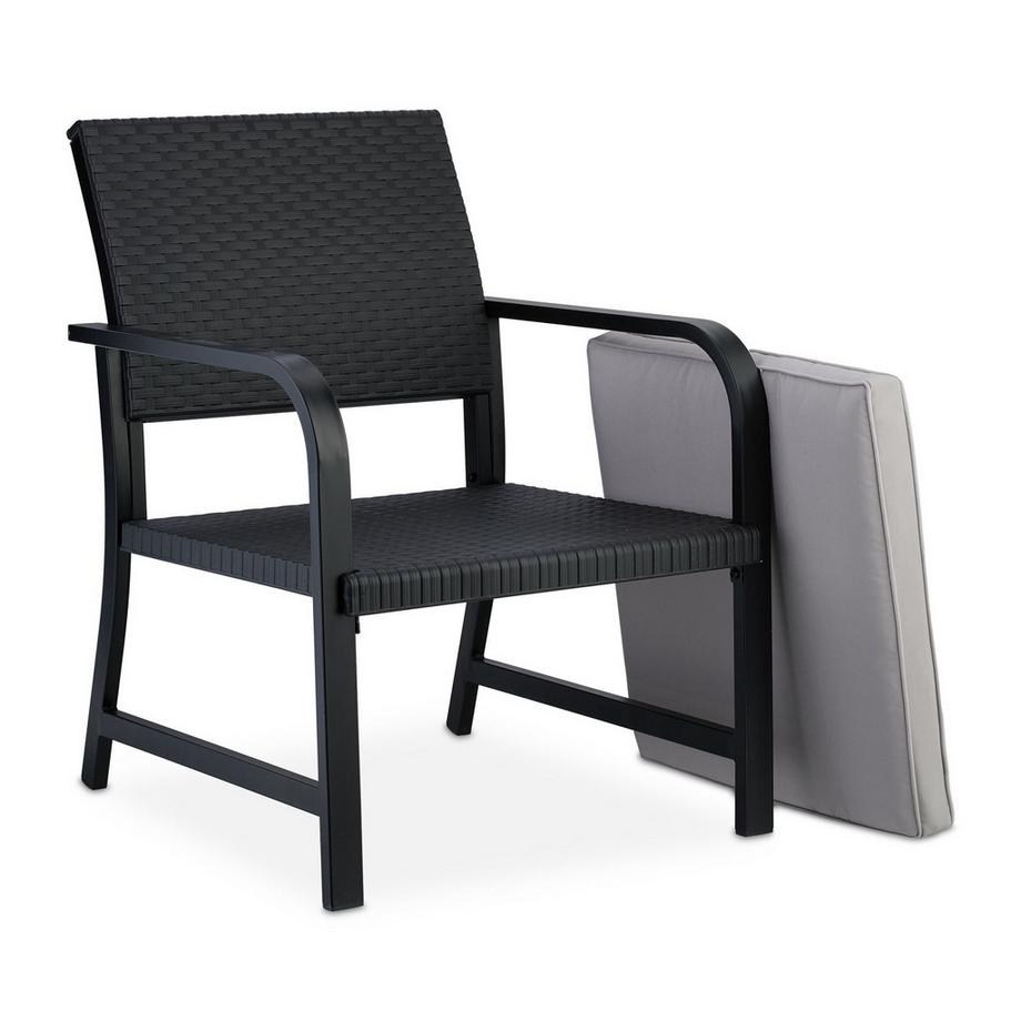 Northio 3-teiliges Balkonmöbel-Set in Rattan-Optik  