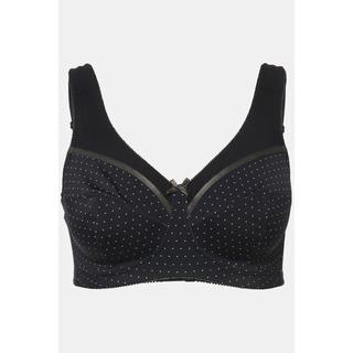 Ulla Popken  Soutien-gorge de maintien, sans armatures. Imprimé à pois. Bonnet C-F. 