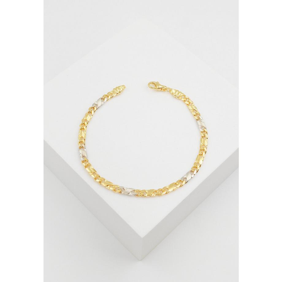 MUAU Schmuck  Bracelet 8er-Kette Bicolor Gelb-/Weissgold 750, 3.8mm, 19cm 