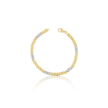 Bracelet 8er-Kette Bicolor Gelb-/Weissgold 750, 3.8mm, 19cm