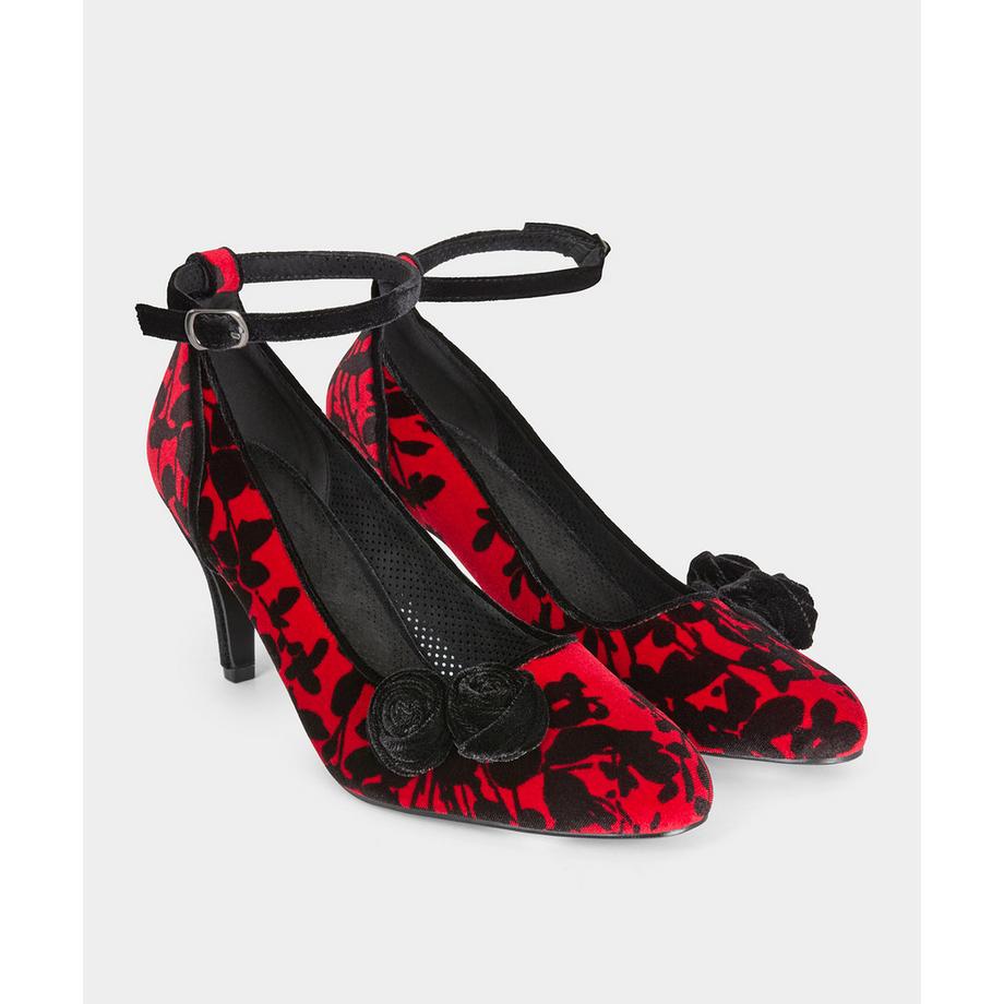 Joe Browns Samt Pumps mit Blumenmuster  