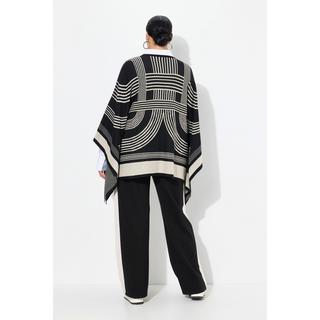 Ulla Popken  Poncho oversize en maille, col rond. Coton mélangé 