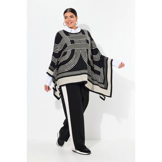 Ulla Popken  Poncho oversize en maille, col rond. Coton mélangé 