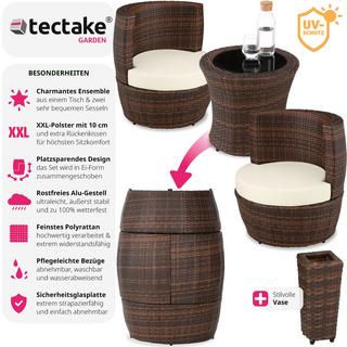 Tectake Salon de jardin Nice 2 places en aluminium  