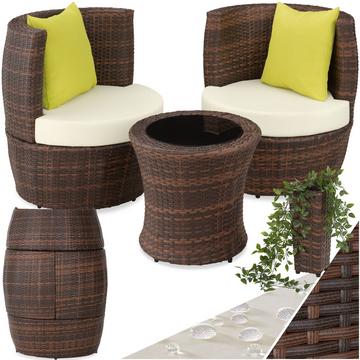 Aluminium Rattan Sitzgruppe Nizza 2+1+1