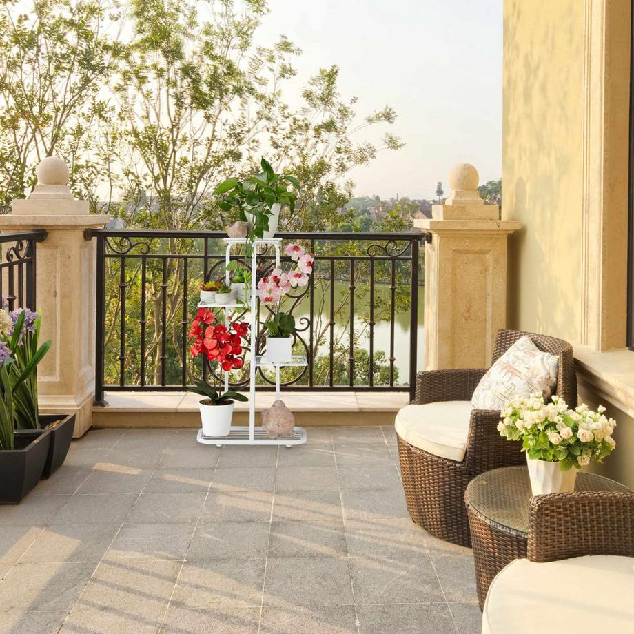 Northix Scaffale per piante in metallo a 4 livelli  