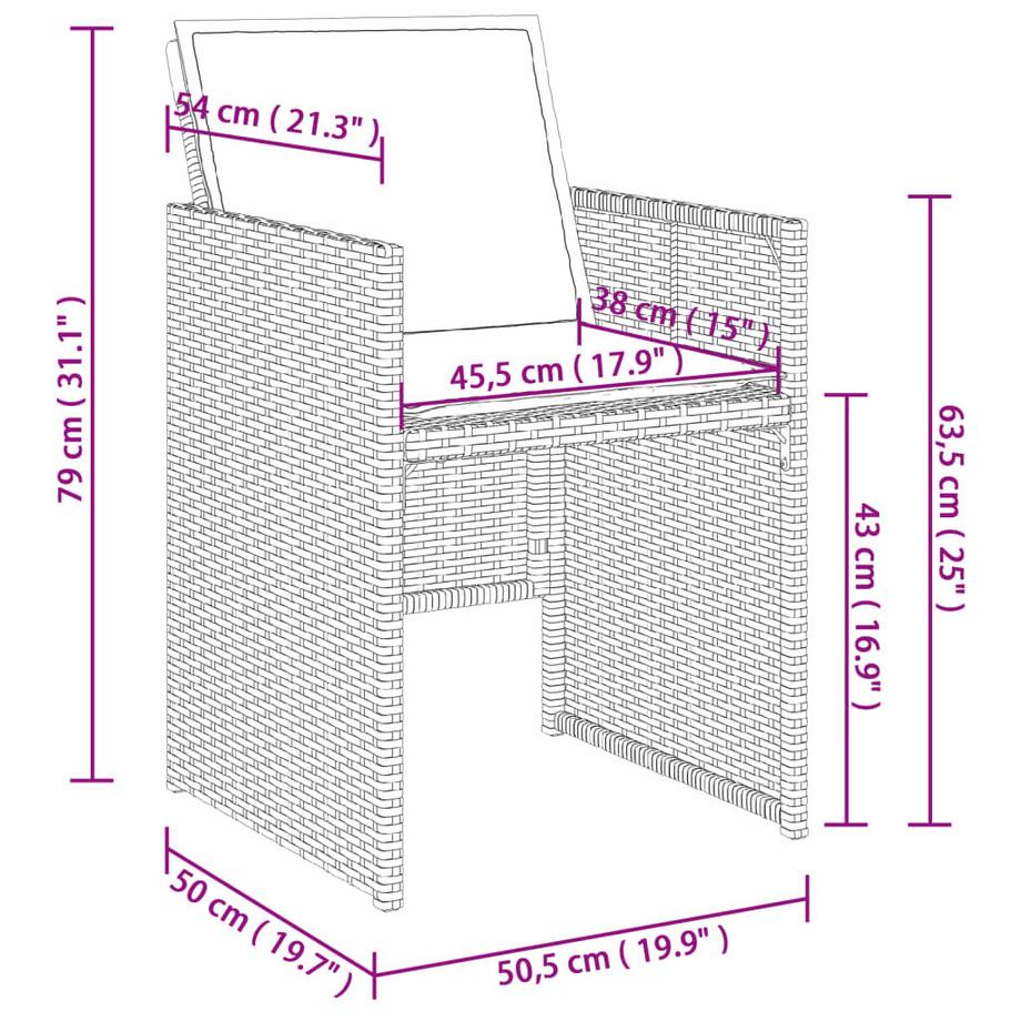VidaXL Gartenstuhl poly-rattan  