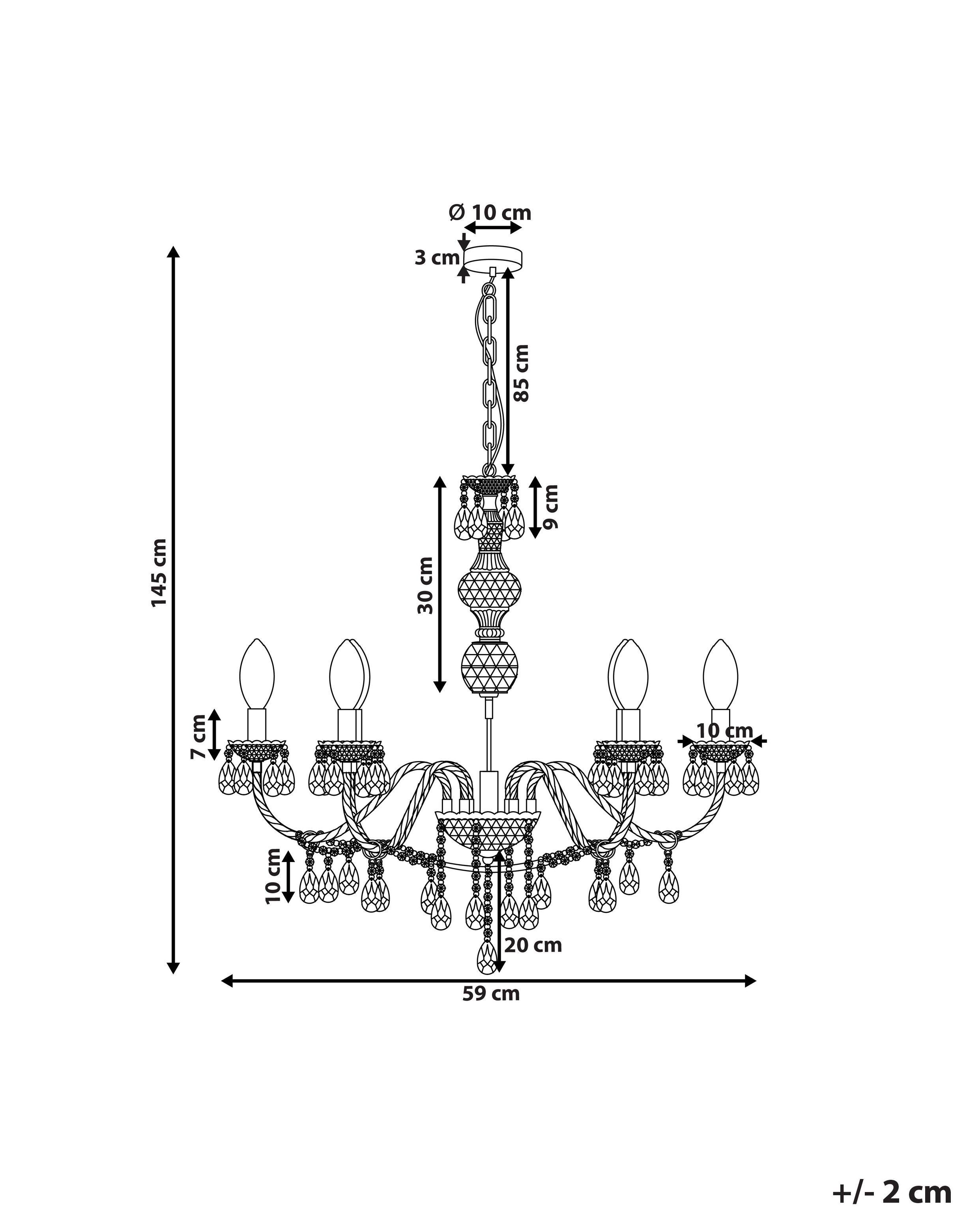 Beliani Lampe suspension en Matière synthétique Glamour KALANG  