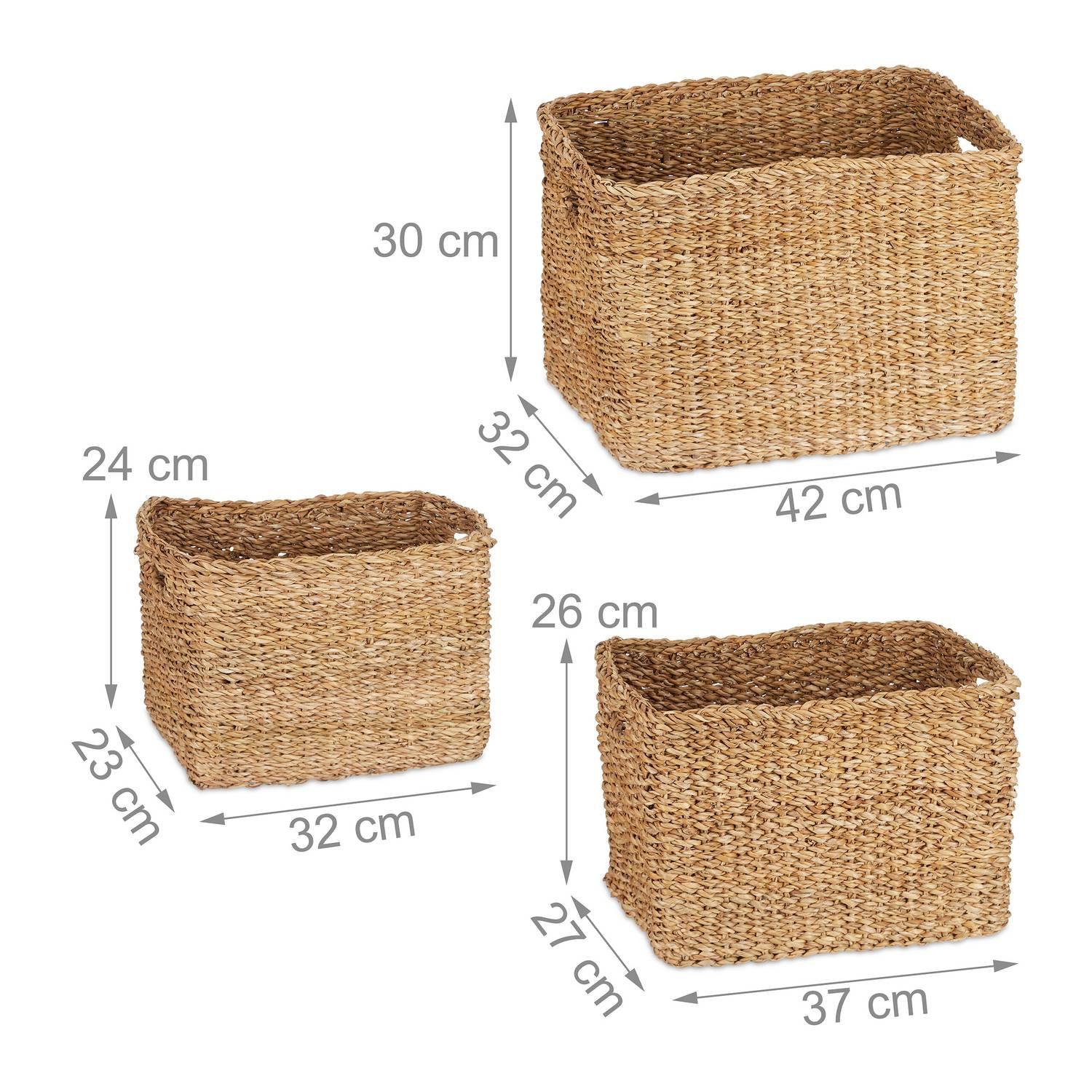 Northio panier de rangement en 3 parties en algues  