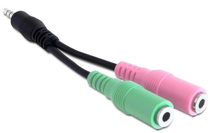 DeLock  DeLOCK 3.5mm/2 x 3.5mm câble audio 0,12 m 3,5mm Multicolore 